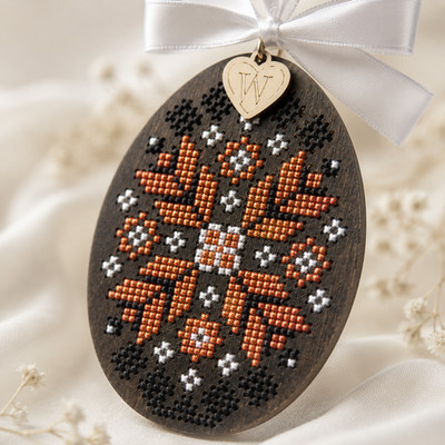 Wooden Base Thread Embroidery Kit DIY Craft needlework craft kit for adults