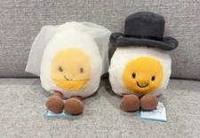 2PCS Jellycat Amuseables Boiled Egg Bride and Groom Couple Plush Toys Gift - NWT