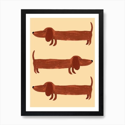 Funky Dogs Kunstdruck gerahmt Wandbild Poster Leinwanddruck Bild