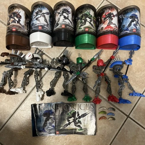 Bionicle Rahkshi Set of 6: 8587 8588 8589 8590 8591 8592 + Canisters & Manuals
