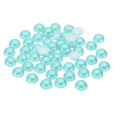 150Pcs Flatback Pearls Beads, 14mm Flatback Pearls, Sky Blue