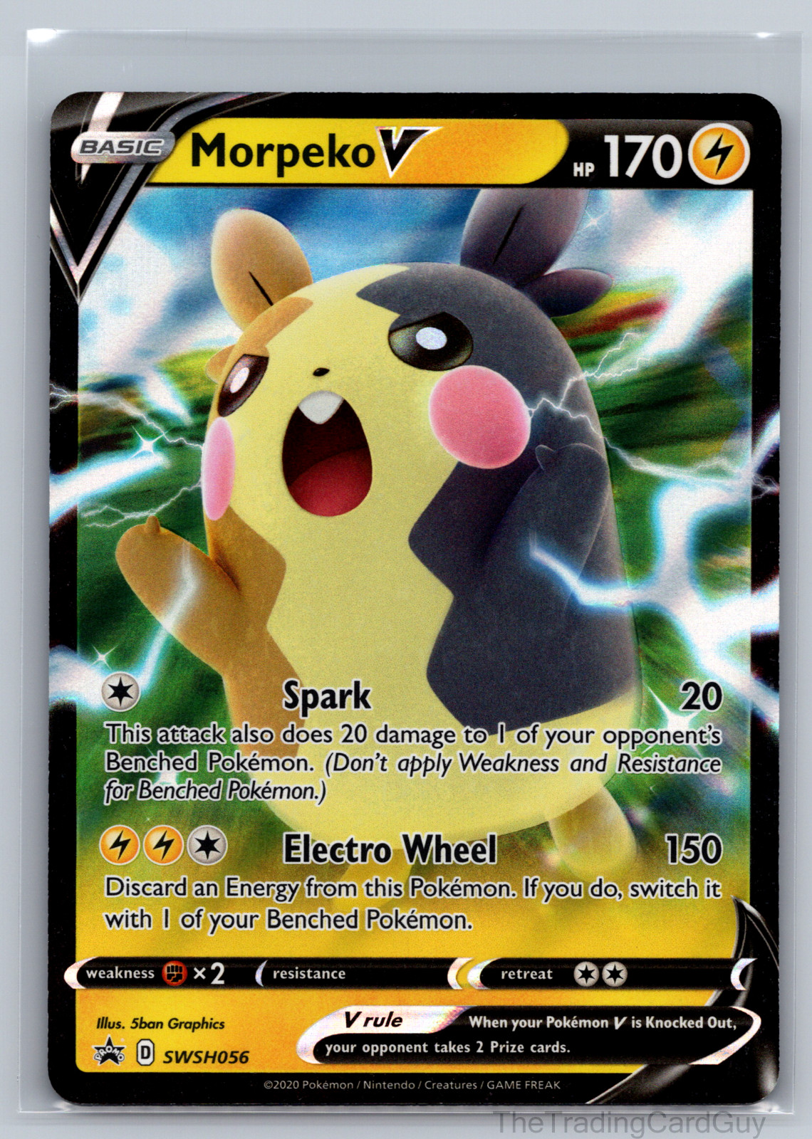 Morpeko V - SWSH056 - Pokemon Sword & Shield Promo Ultra Rare Holo Card NM
