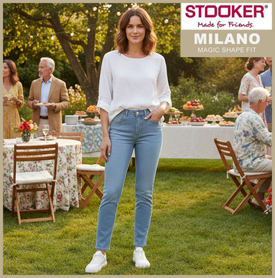 STOOKER MILANO | bleached denim | WOMEN 5-Pocket Denim Jeans  | Magic Shape Fit