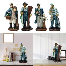 Sculpture de marin en résine, ornement, statuette de pêcheur pour