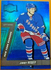 2016-17 Fleer Showcase #MU-45 Jimmy Vesey Rookie Blue Precious Metal Gems /50