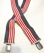 Men  s Suspenders Red White Blue Patriotic Flag FLAW