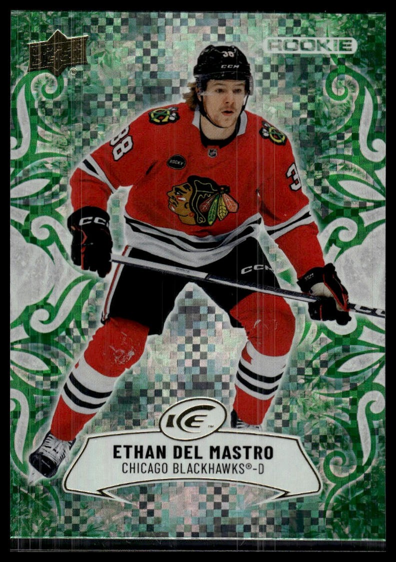 2024-25 Upper Deck Ice #115 Ethan Del Mastro Emerald Green RC
