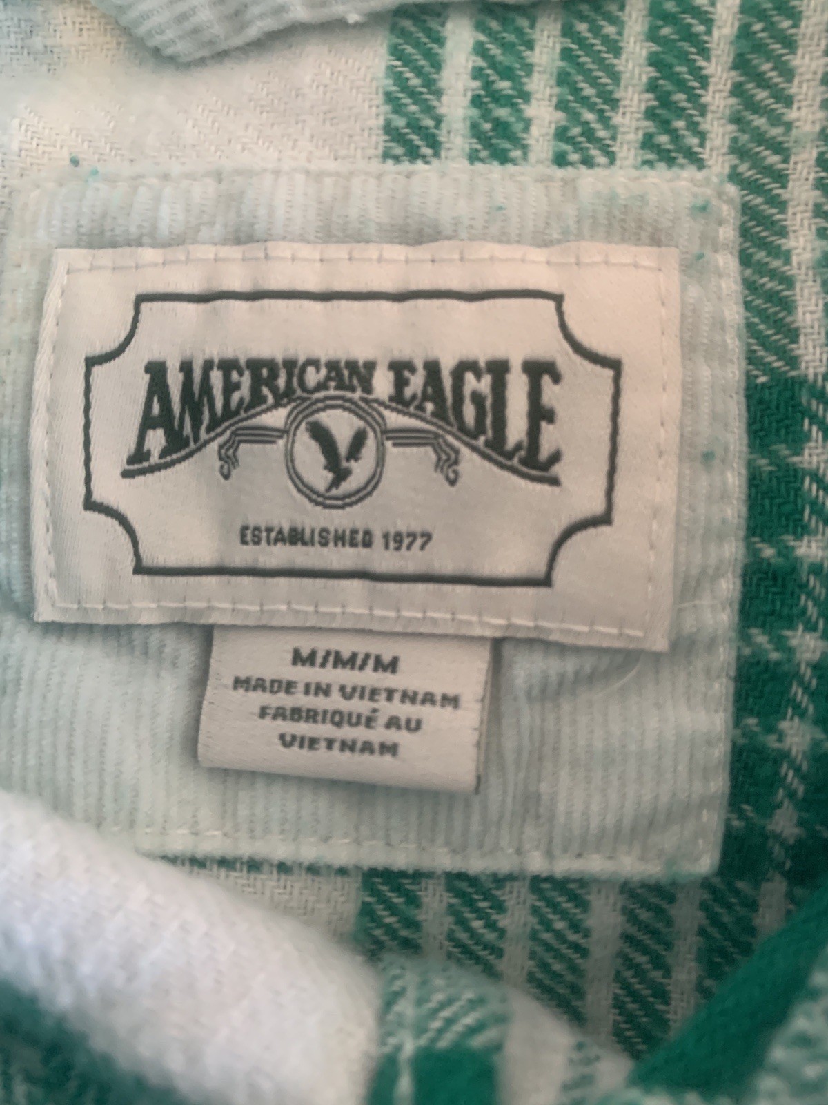 American Eagle Size M Patchwork Plaid Cropped Box… - image 5