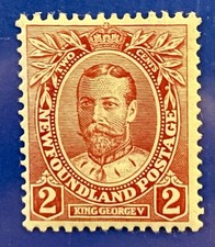 Newfoundland Scott #105 2c  King George V 1911 MH Stamp