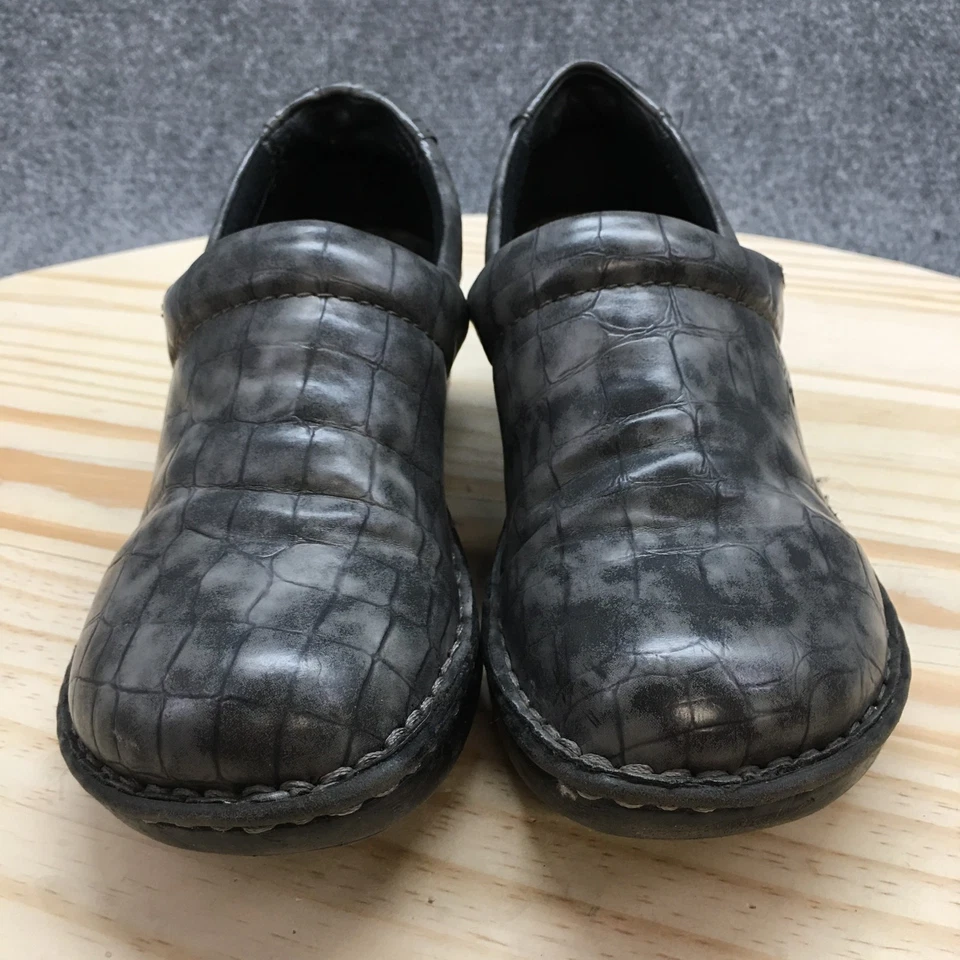 Zapatos BOC Born Concept para mujer con estampado de 6 cocodrilo informales sin cordones zuecos de cuña negros grises Foto 4 de 4