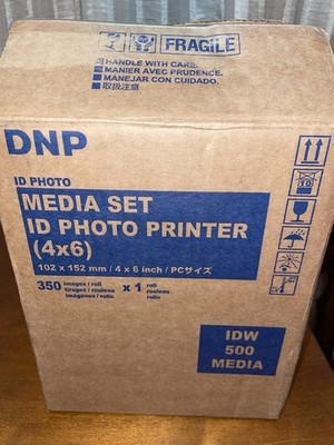 DNP Media Set ID Photo Printer 4x6'' Paper and Ink Roll IDW500 350 Images New