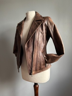 AVIATRIX LEDERJACKE 8 10 BIKER distressed weich echt UK made GET THE ATTITUDE