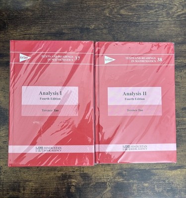 Analysis I and II set by Terrence Tao ** HARDCOVER ** NEW & SEALED**