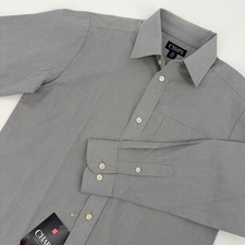 Chaps Dress Shirt Boys Size M 10-12 Gray Long Sleeve Button Down Event Church