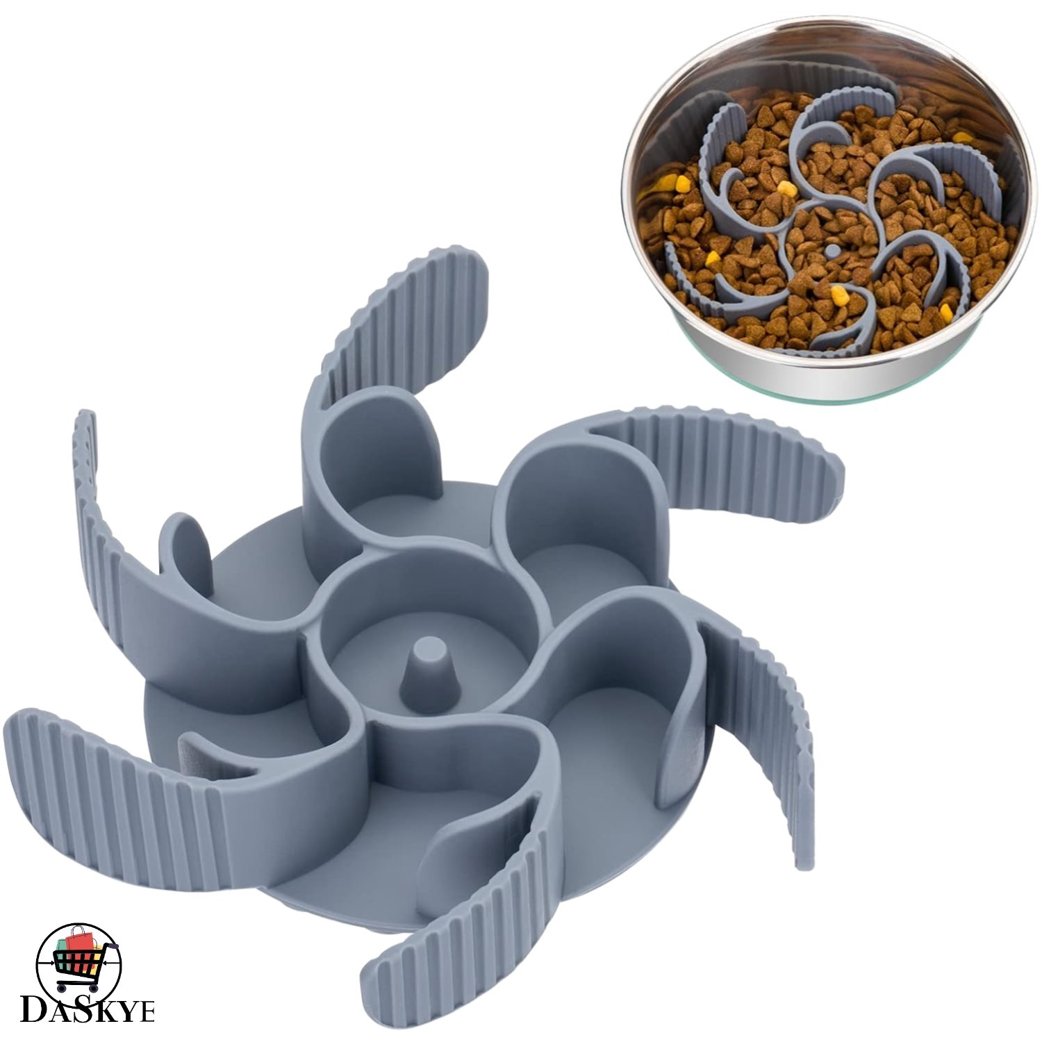 Food-Grade Silicone Slow Feeder with Strong Suction for Dog Bowls - 6.7"