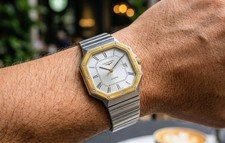 Vintage Longines Quartz Octagon Watch 🌟 Classic Two-Tone Steel Gold Roman Dial