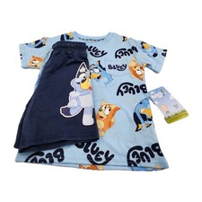 Bluey Two Piece Short Set Graphic Print Embroidered Logo Size 5T New With Tags