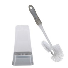 Square Toilet Bowl Brush and Stand Set for Bathroom Cleaning with Holder