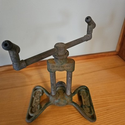 VTG Sunbeam Rain King Model D Chicago Sprinkler Metal MCM Green Cast Iron Base