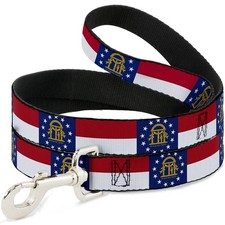 Dog Leash Georgia Flag NARROW 0.5"