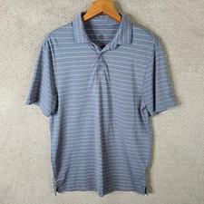 C9 Champion Shirt Mens M Gray Pink Striped Golf Polo Short Sleeve Performance