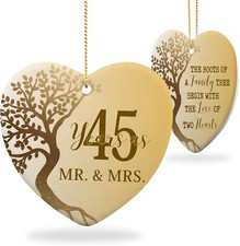 45 Year Wedding Ornament Gift for 45th Anniversary Ceramic Ornament Keepsake 45t
