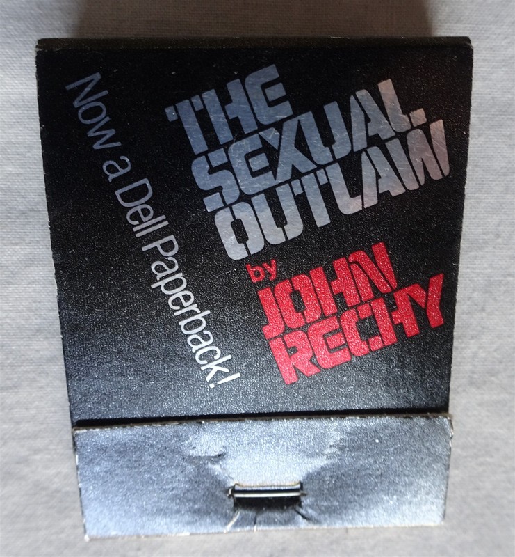Vintage Unstruck Matchbook, The Sexual Outlaw, John Rechy, Gay, LGBTQ Interest
