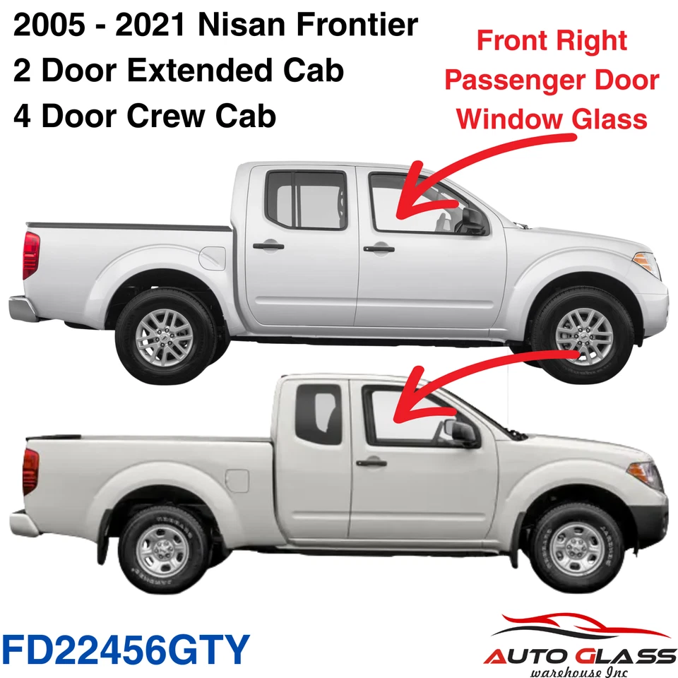 Fits Nissan Frontier Pathfinder XTerra Suzuki Equator Front Passenger Door Glass Foto 2 de 4