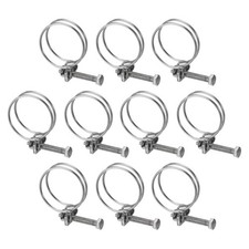 10Pcs Double Wire Hose Clamp 36-40mm Adjustable Stainless Steel For Dust