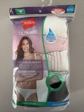 Hanes Women's 5 Pack Ultimate Cotton Comfort Ultra Soft Bikini Size 9 / 2XL New