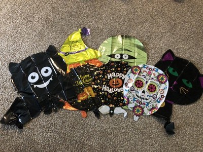 Halloween Balloons - 7 Pack- Pumpkin, Cat, Mummy, Bat, Etc Halloween Party