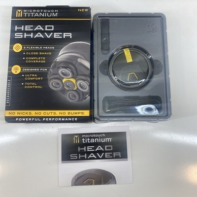 Microtouch Titanium Electric Head Shaver - Rechargeable Head and Face Shaver.