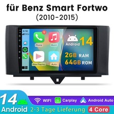 Per Smart Fortwo 451 2005-10 autoradio DAB+ Android 15 GPS WIFI Carplay RDS SWC