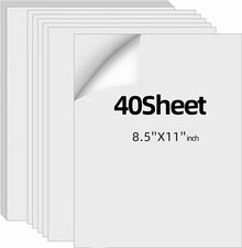Sticker Paper for Inkjet Printer, 8.5" X 11", Matte, 40 Sheets