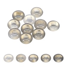 10 Pcs Large Hole Loose Stone Beads Charm, 10mm Rondelle Beads, Gray Agate