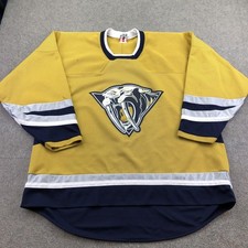 Vintage Nashville Predators Jersey Mens 2XL Gold Hockey Practice Mustard Cat #5