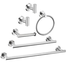 6 Pieces Brushed Nickel Bathroom Hardware 6 piece 24",