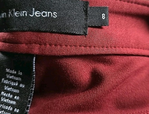 Calvin Klein Women's Stretch 5-Pocket Pants Burgundy Size 8 - Picture 7 of 7