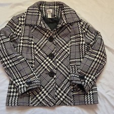 Chico's black and white houndstooth plaid jacket Size 2