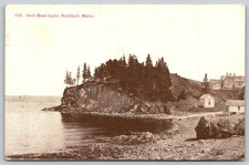 Vintage Owls Head Light Rockland Maine Lighthouse Postcard 1909 Posted C424