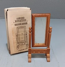 Vintage Concord Miniatures Dollhouse Wood Dressing Mirror w/Box