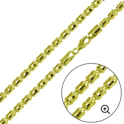 .925 Sterling Silver Barrel Crystal Chain 4mm