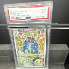 Pokemon 2025 English Sv: Black Bolt Seismitoad 105/086 Illus Rare Holo PSA 9