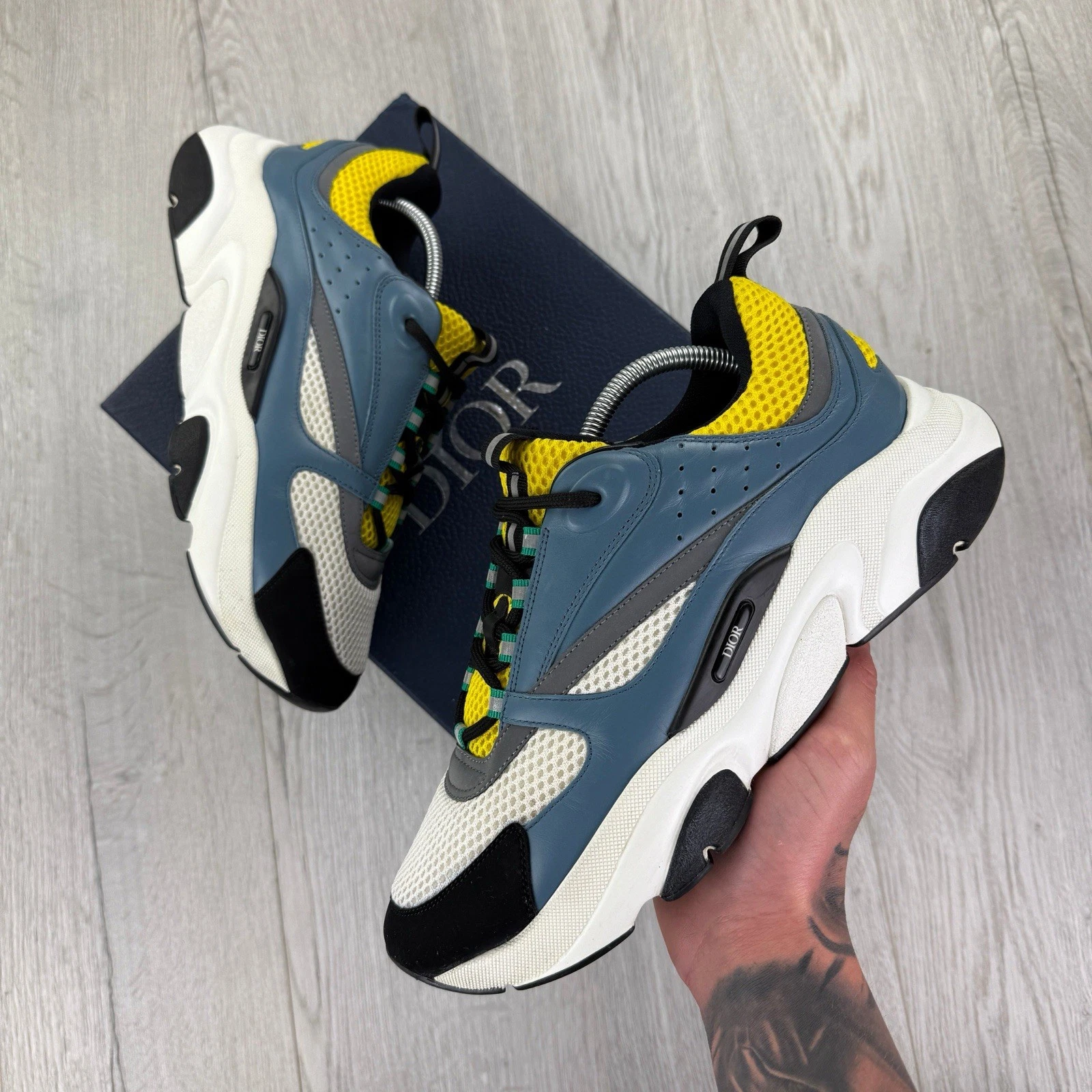 Coureurs homme Dior B22 bleu et jaune   44 (convient au Royaume Uni 9)