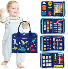 Busy Board for Toddlers - Montessori Toys Preschool Learning Activities with Lif