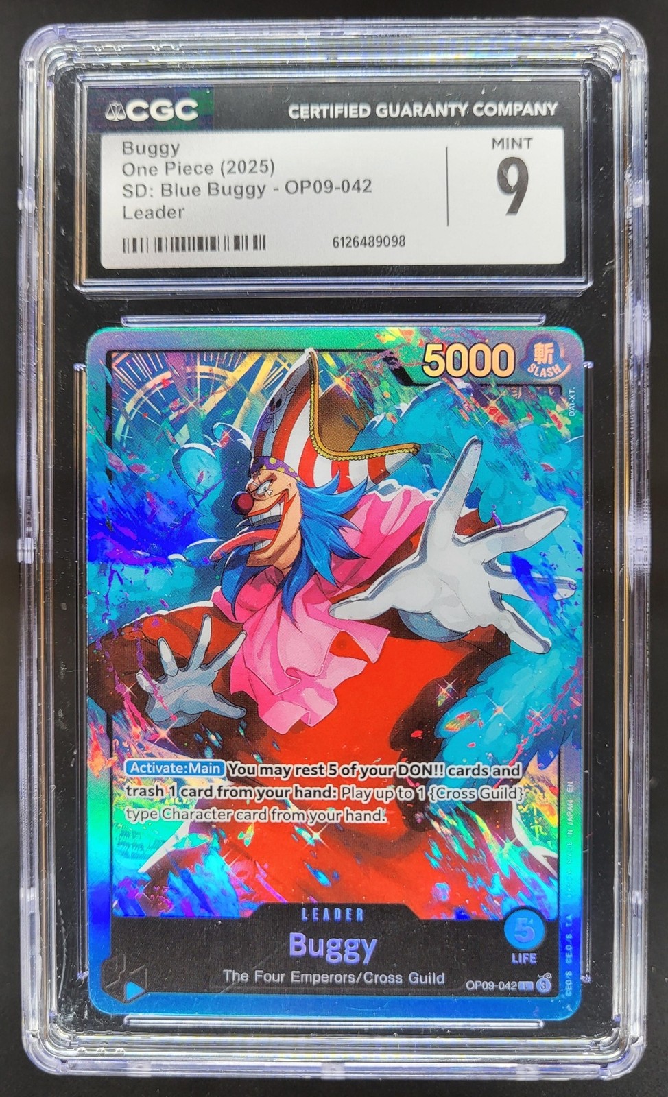 2025 ONE PIECE BUGGY LEADER OP09-042 CGC 9 P PT view 1