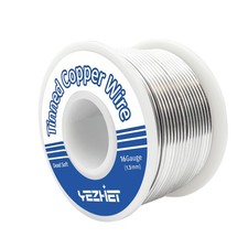 Tinned Copper Wire 62 Ft, 16 Gauge, 0.5LB Spool for Stained Glass Project, Cr...