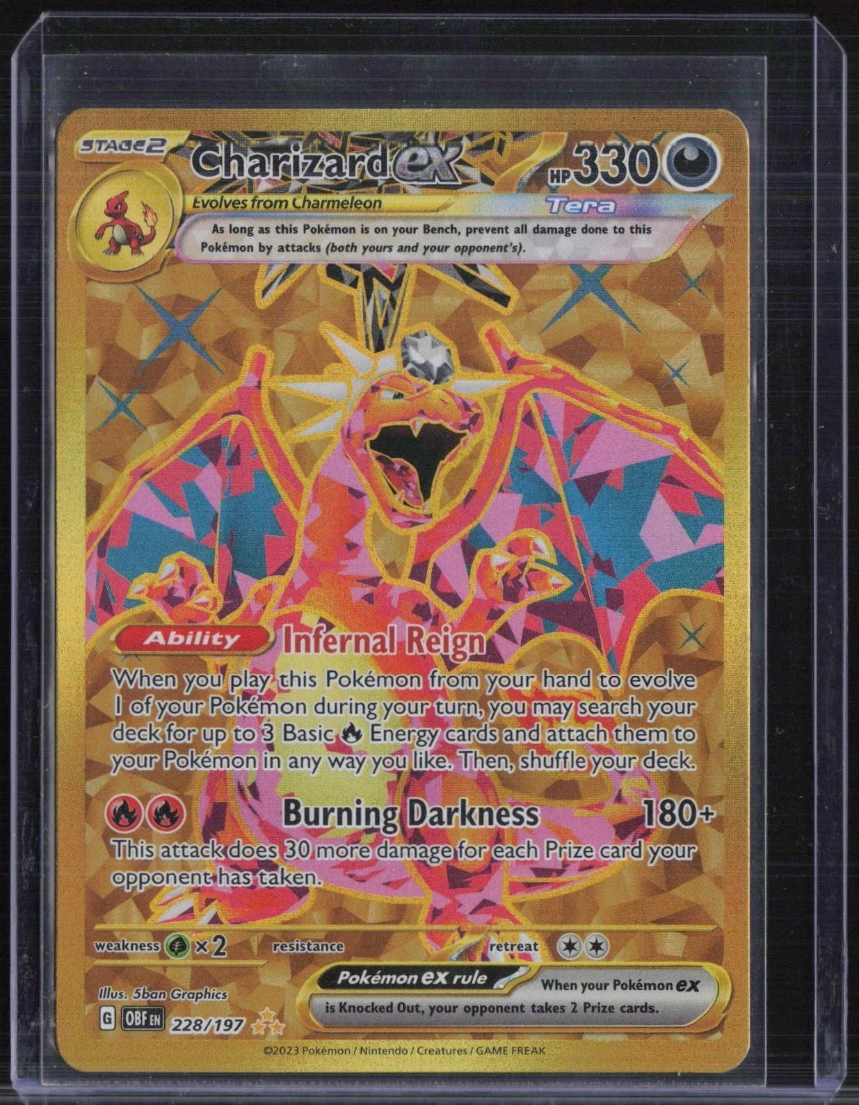 2023 Pokemon Obsidian Fates Hyper Rare #228 Charizard ex