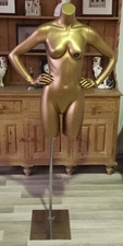 Vintage Female Mannequin On Stand Golden Colour Rare Window Display