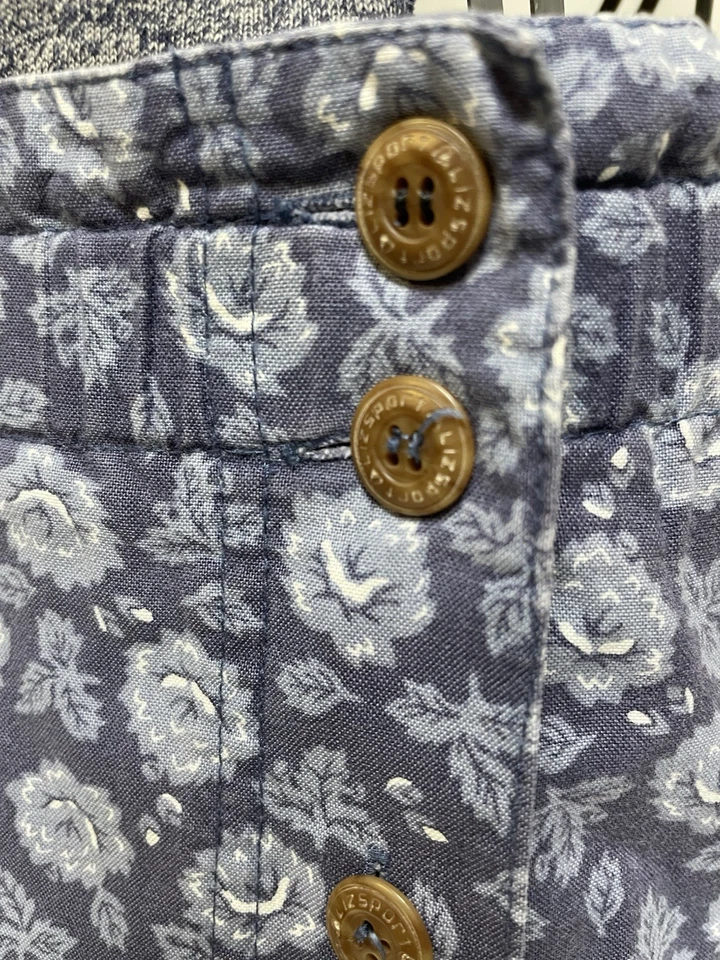 Falda Deportiva Liz Talla M Vintage Años 80’s Azul Falda Bolsillos 100% Algodón Botón Frontal Foto 3 de 4